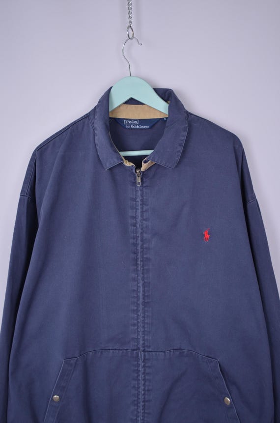 Polo Ralph Lauren Mens Navy Bomber Jacket Size XL Vintage 90s