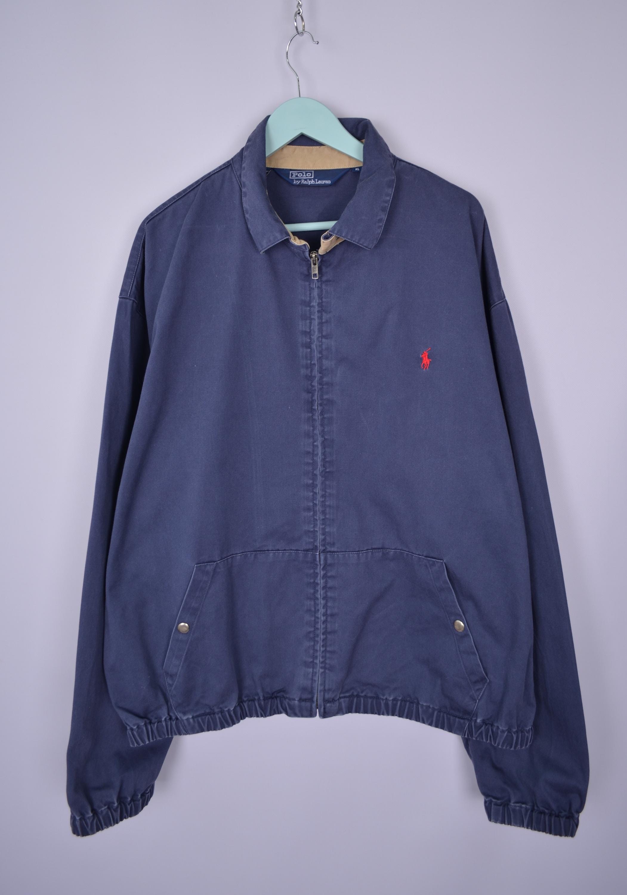 Polo Ralph Lauren Mens Navy Bomber Jacket Size XL Vintage 90s