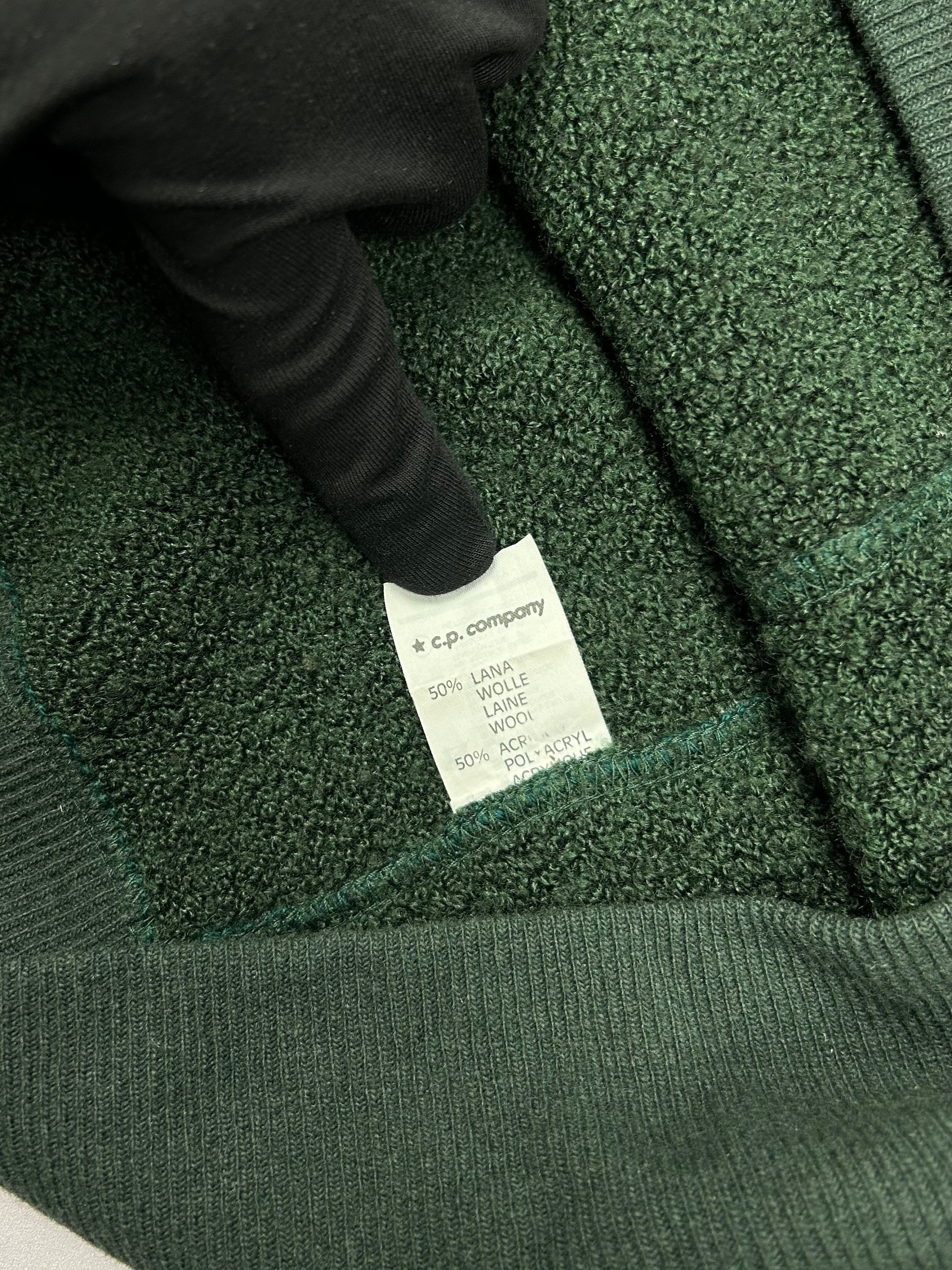 90s 80s Y2k Stone Island Wool Green Sweater Embroided Logo 90s 80s Y2k Stone Island Wool Green Sweater Embroided Logo