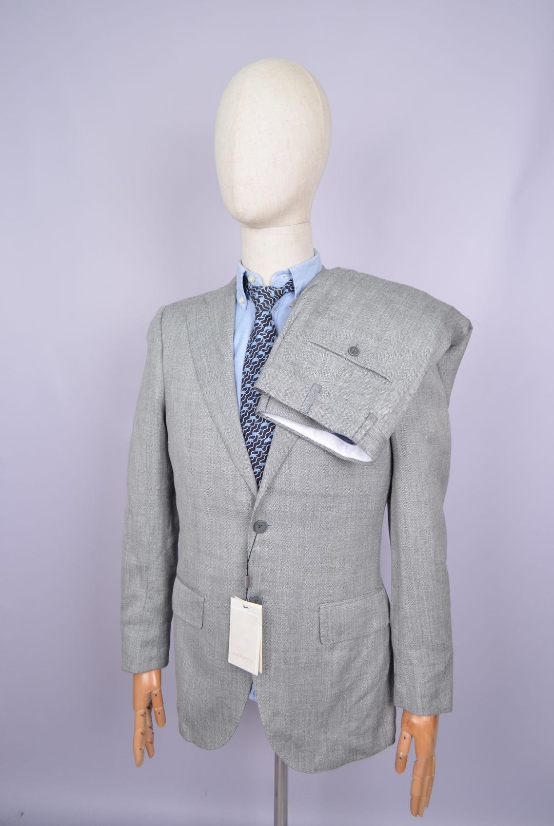 Suitsupply Lazio Ethomas Wool Silk Linen Suit Grey US/UK 38