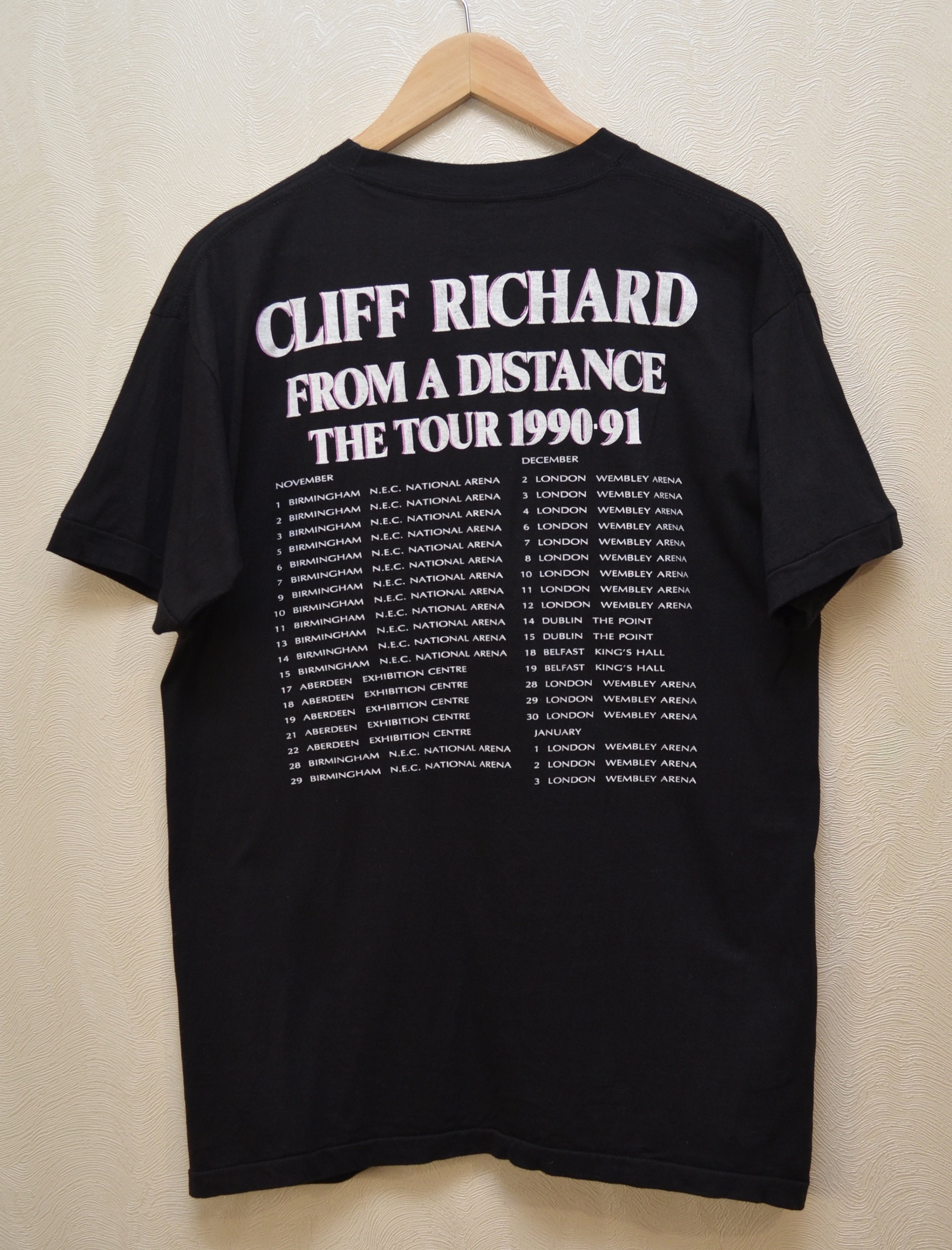 Vintage Cliff Richard From A Distance Tour 1990-91 T Shirt Size M