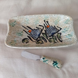 Large butter dish with butter knife Vallauris