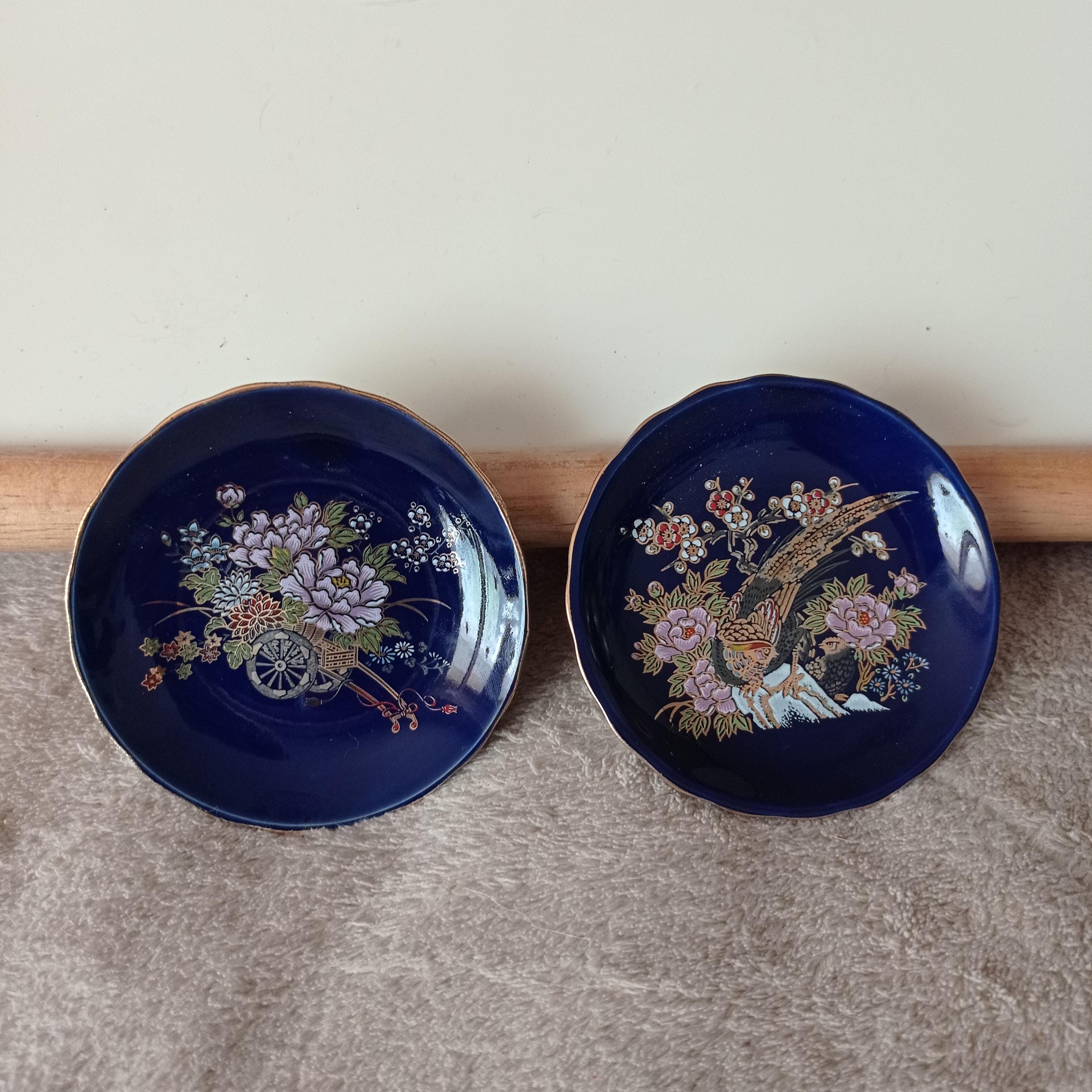 コバルトブルーの装飾皿2枚セット - Etsy 日本