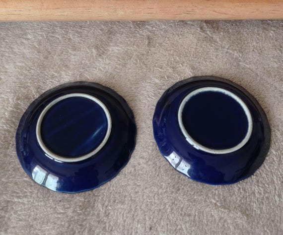 コバルトブルーの装飾皿2枚セット - Etsy 日本