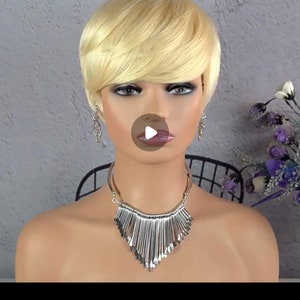 Blond pixie cut