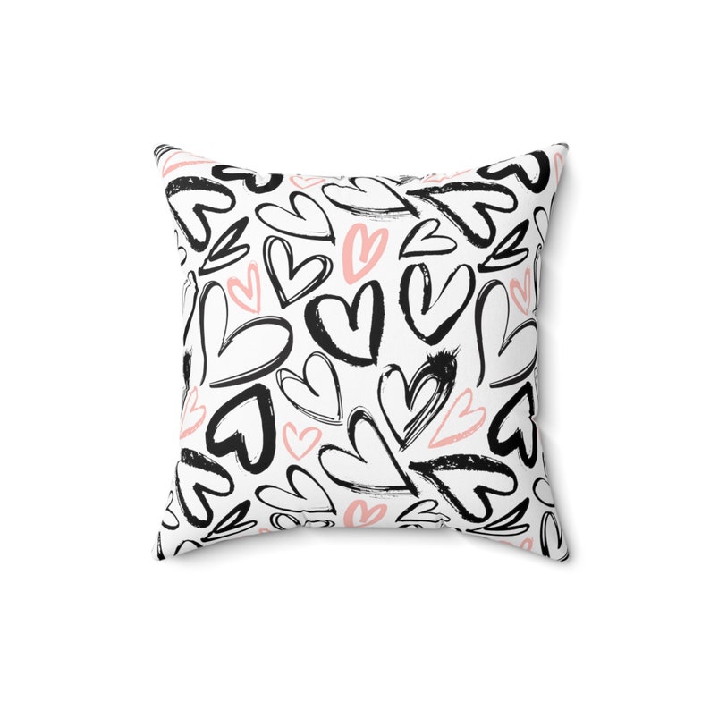 Hearts Decorative Living Room Pillow Happy Valentine's Day Love Spun Polyester Square Pillow image 7