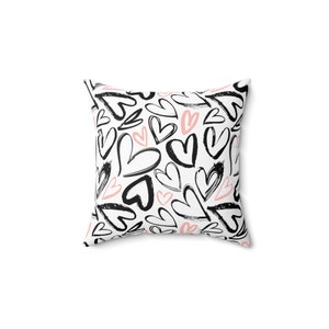 Hearts Decorative Living Room Pillow Happy Valentine's Day Love Spun Polyester Square Pillow image 5