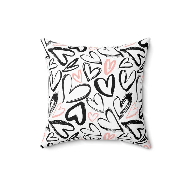 Hearts Decorative Living Room Pillow Happy Valentine's Day Love Spun Polyester Square Pillow image 8