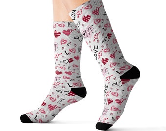 Love Socks - Happy Valentine's Day Socks - Sublimation Socks