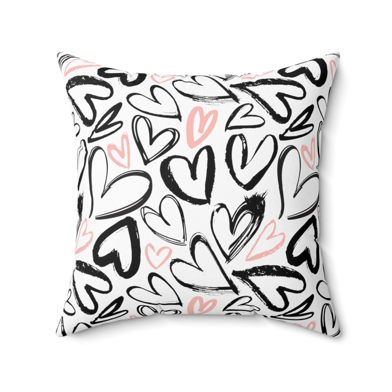 Hearts Decorative Living Room Pillow Happy Valentine's Day Love Spun Polyester Square Pillow image 10
