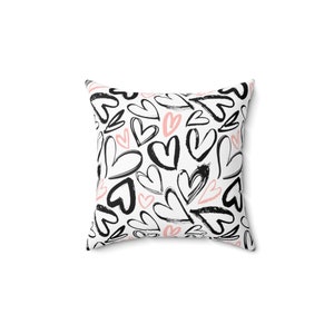 Hearts Decorative Living Room Pillow Happy Valentine's Day Love Spun Polyester Square Pillow image 4