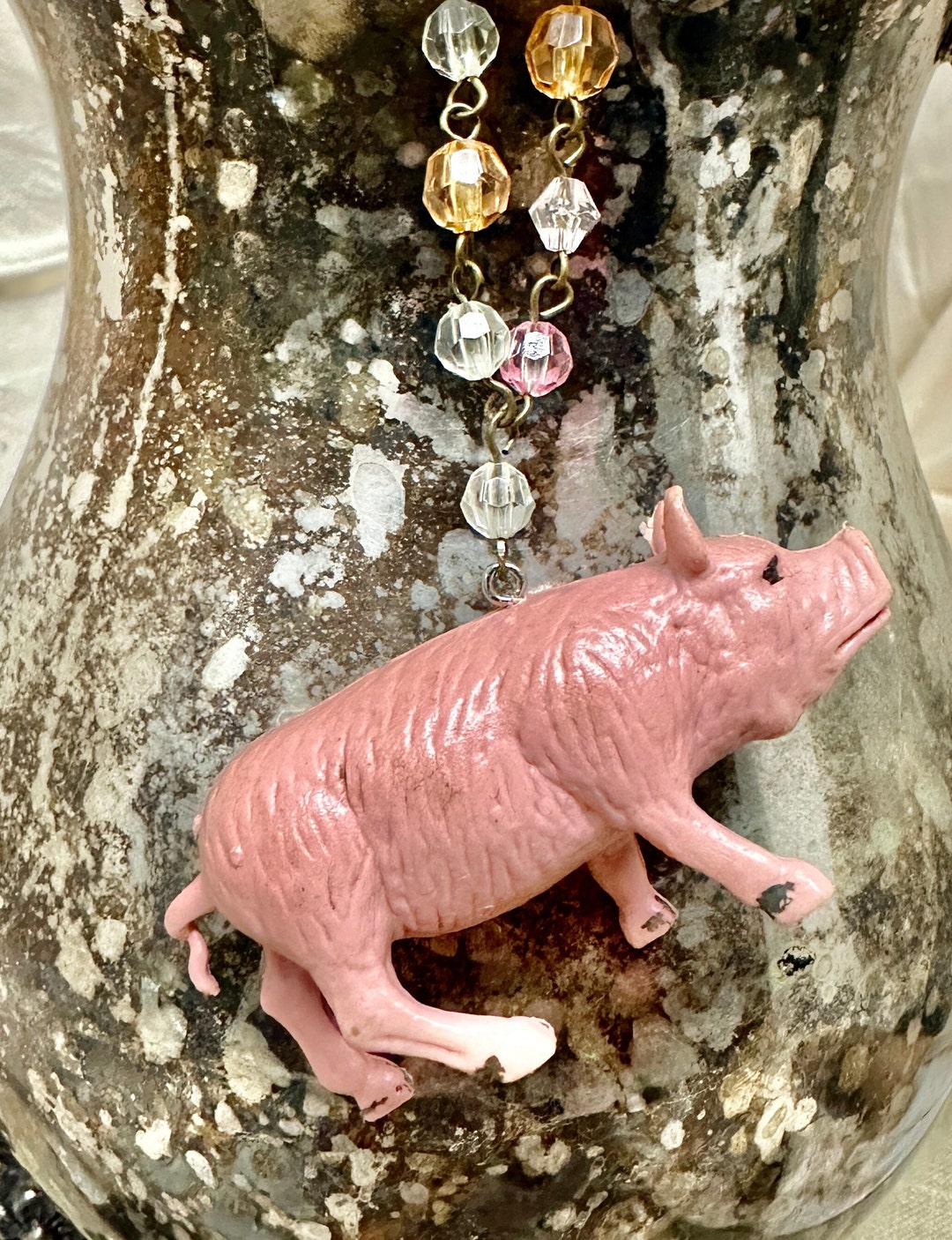 Farm Animal Necklace, Assemblage Necklace, Upcycled Jewelry, Repurposed