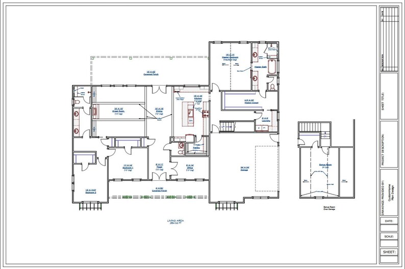 Custom Home Plan 2302 Etsy