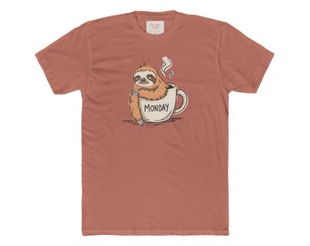 Sloth Coffee Mug Monday Tee | Cozy Animal Lover Shirt