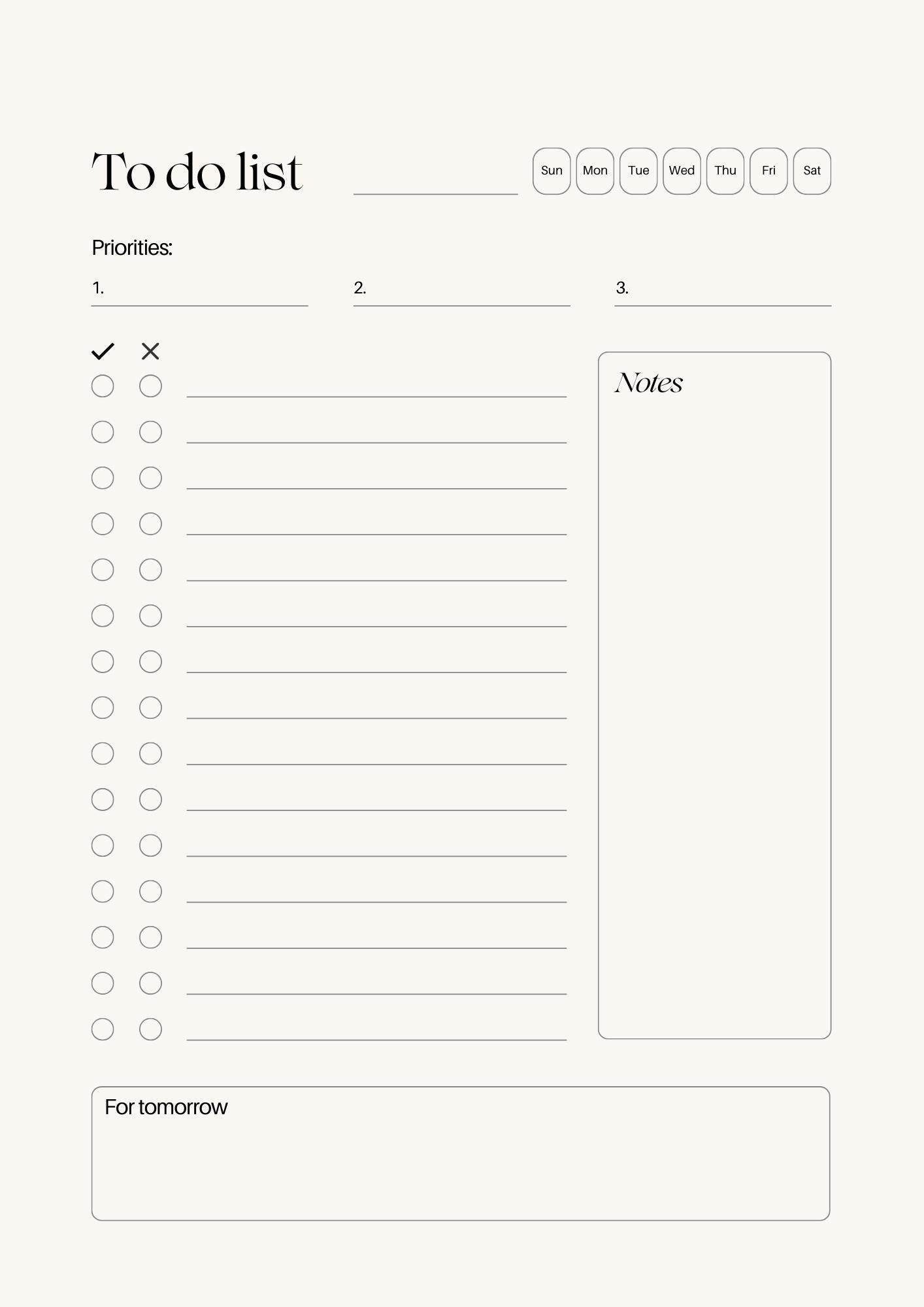 Minimalist Daily Planner Printable | 1-page PDF With Time Blocking, To ...