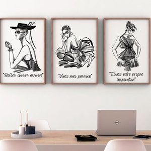 Quote Wall Art Print for Living Room, Classic French Quote Wall Art, Printable French Decor, Inspirational Quote, Minimalist French Wall Art