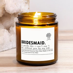 Bridesmaid Proposal Candle Gift, Candles for Bridesmaid Gift Box Proposal,  I Can&#39;t Say &quot;I Do&quot; Without You Bridesmaid Gift Bags, Bridal Gift