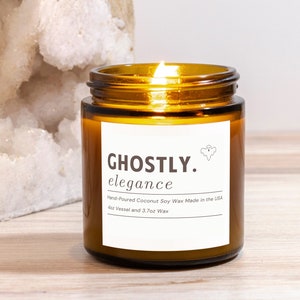 Ghostly Halloween Scented Candle, Luxury Aesthetic Ghost Halloween Candle Housewarming Gift, Elegant Halloween Home Decor Decorative Candle
