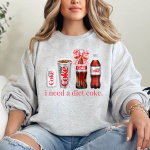 Diet Coke Sweatshirt, Diet Coke Lover Sweater, Diet Coke Coquette Shirt, Coquette Sweater, Diet Coke Long Sleeve, Gift for Diet Coke Lover