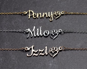 Gift for Dog Mom Custom Name Necklace, Custom Dog Dad Gift, Christmas Gift for Dog Mom, Birthday Gift Idea for Dog Lovers, Dog Memorial Gift