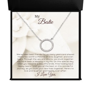 Beste Freundin Hochzeit Geschenk, Beste Freundin der Braut Halskette, Beste Freundin zu Braut Geschenk, Braut Schmuck Geschenk, 14kt Gold Fill, Rose