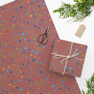 Cute Retro Polka Dots Gift Wrapping Paper, Polka Dot Wrapping Paper for Birthday Party,  Cute Retro Christmas Gift Wrapping Paper Roll