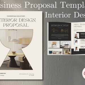 Interieurontwerp Projectvoorstel Business Template, Professioneel interieur zakelijk voorstel gemaakt voor interieurontwerpers, interieurarchitecten