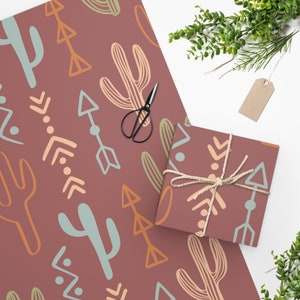 Cute Western Cowgirl Christmas Wrapping Paper, Retro Western Birthday Wrapping Paper, Western Decor Wrapping Paper for Birthday Party