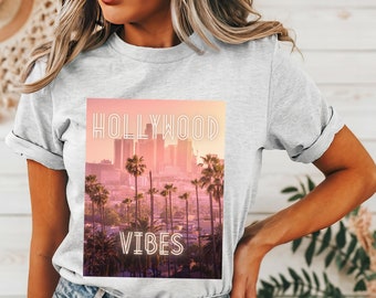 Hollywood Vibes Shirt, Hollywood Skyline Shirt, Hollywood Lover Gift, West Coast Shirt, California Shirt, Beverly Hills City State Shirt