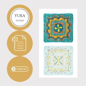 Crochet Square | Crochet Square Pattern | Square Pattern | Puff Stitch | Baby Blanket Square | YUKA&#39;s Crochet Creations | Colorful Square