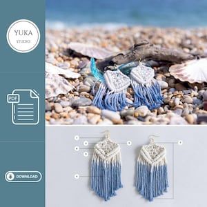 Boho Macrame Yuka Earring SVG file Bundle, Laser Earring SVG file, Glowforge Earring, Sea Earring svg, Digital Download, Commercial Use