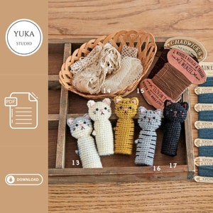 Patrón De Ganchillo, Patrón De Marionetas De Gato A Crochet, Gato De Ganchillo, Patrón De Ganchillo Fácil, set 5 en 1 Juguetes Para Marioneta Gato Amigurumi, Patrones De Animales