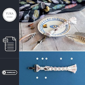 Macrame Keychain Pattern PDF, Wristlet Keychain DIY , Macrame Pattern, Instant Download, Easy Macrame Tutorial for Beginners, How to Macrame