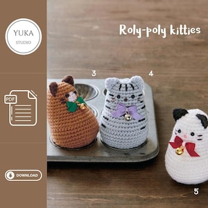 Crochet cat pattern bundle 3 in 1, Amigurumi cat pattern, Crochet Kitty Cat Plush Amigurumi Pattern, Kitty Crochet Pattern PDF