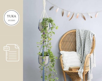 Macrame Plant Hanger Pattern: Twilight Crystal DIY Tutorial (Digital Download)