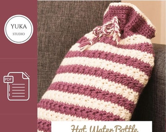 Easy Crochet Hot Water Bottle Cover Pattern, Hot Water Bottle Cosy, Chunky Hot Water Bottle Cover - Crochet PDF PATTERN,
