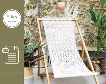 Modèle de chaise longue en macramé : tutoriel de bricolage sur une balançoire suspendue (téléchargement PDF)