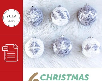 Christmas Crochet Bauble Pattern Collection: 6 Festive Tree Decorations (PDF Ebook)
