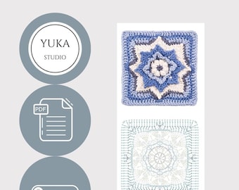 Crochet Square | Crochet Square Pattern | Square Pattern | Puff Stitch | Baby Blanket Square | YUKA's Crochet Creations | Colorful Square