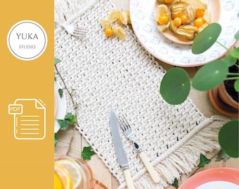 Patroon macramé tafelloper: pdf-zelfstudie voor beginners