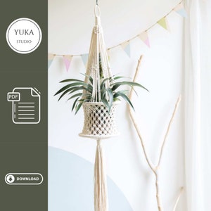 Macrame Plant Hanger Pattern, Macrame tutorial, Step by Step DIY Instructions, Digital Download, Macrame Plant Hanging Pattern İnstructions