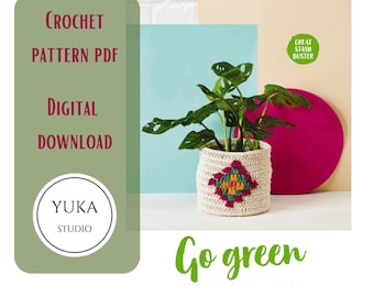 Crochet Plant Pot Pattern: Boho Style Basket (Digital Download)