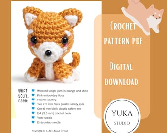 柴犬のあみぐるみ編み図：犬のぬいぐるみ（PDFパターン） - Etsy 日本