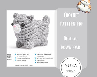 Fat Cat Amigurumi Crochet Pattern: Kitten Toy Tutorial (PDF Pattern)