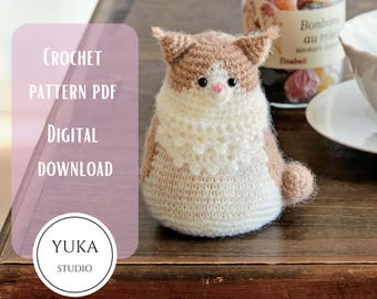 Patrón de amigurumi de gato a crochet: Gatito con patas articuladas, ideal para principiantes (descarga en PDF)