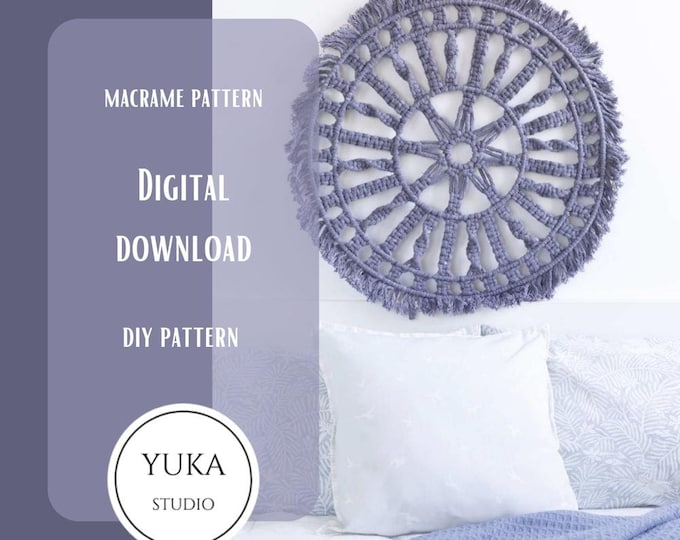 Macrame Pattern Metal Ring Wall Hanging | DIY Modern Boho Hippie ...