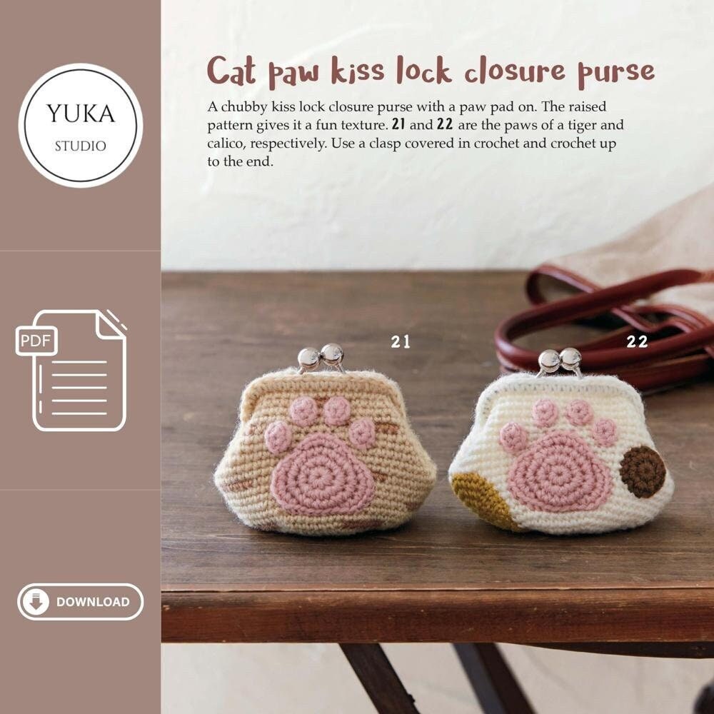 Crochet Stitches Kiss Lock Coin Purse Crochet Pattern Diy Kiss