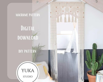 DIY Macrame Curtain Tutorial: Window Garland, Door Covering (PDF Pattern)