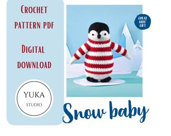 Crochet Penguin Pattern: Amigurumi Christmas Ornament (PDF)
