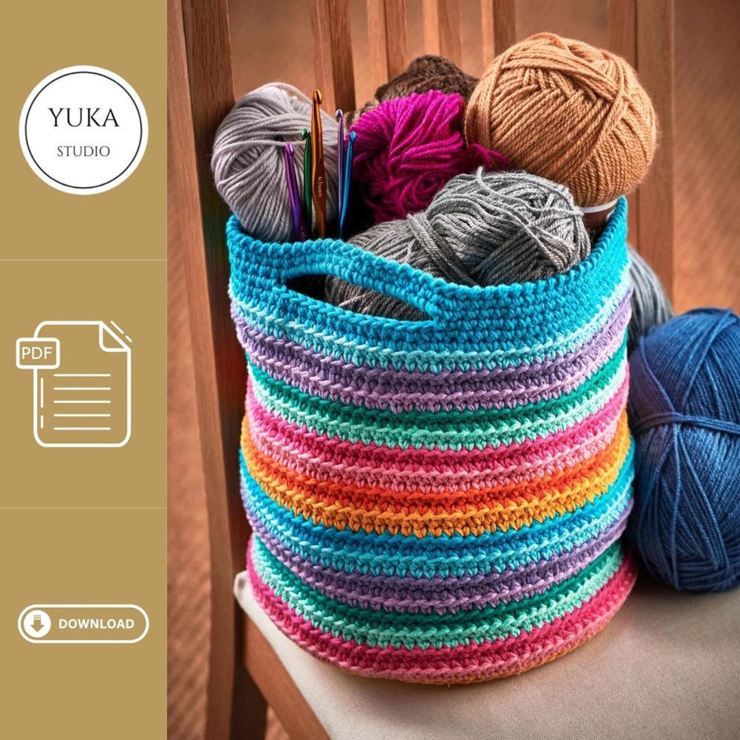 Crochet Basket Pattern, Crochet Tote Basket Pattern, Crochet Pattern